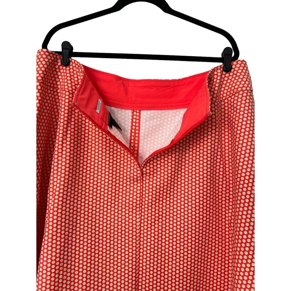 Lane Bryant Skirt The Modernist Collection Size 20 Orange White Polka Dot A-Line - Picture 6 of 11